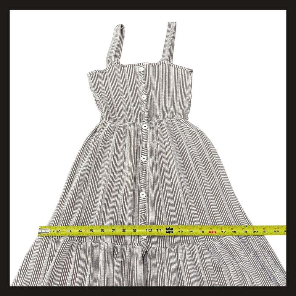 Caution to the Wind Striped Button Front Tiered Midi Sundress Women’s Small EUC - Picture 10 of 11